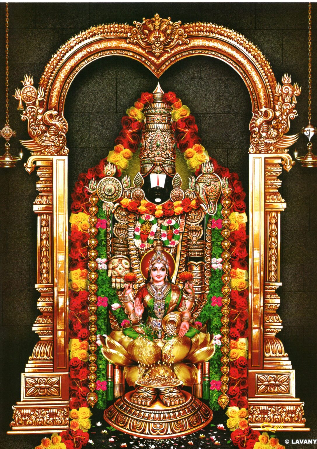 Sri Lakshmi Venkateswara Swamy Photo for Pooja Room and Wall Mount ...